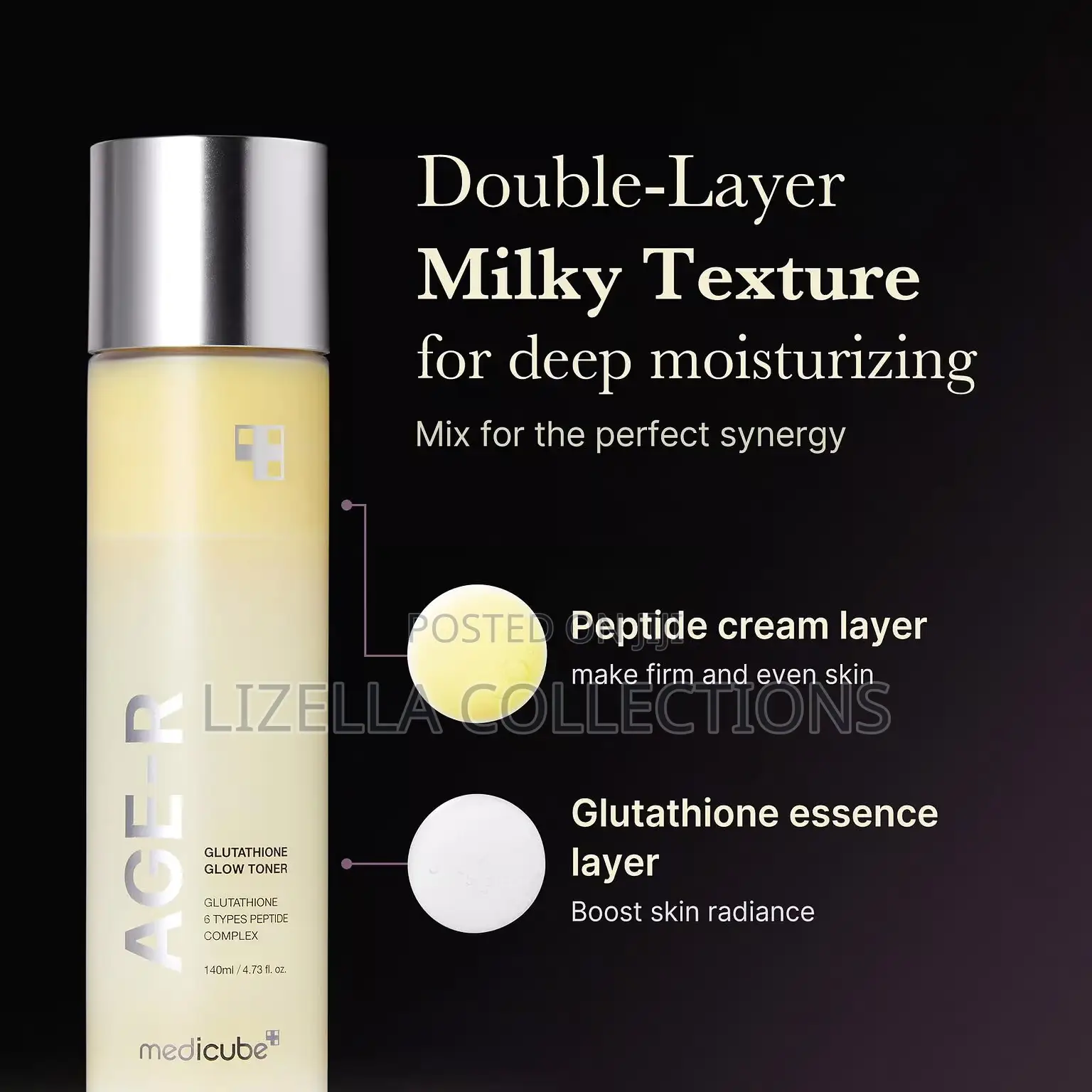 Medicube Age-R Glutathione Glow Milky Toner, Low-Irritation