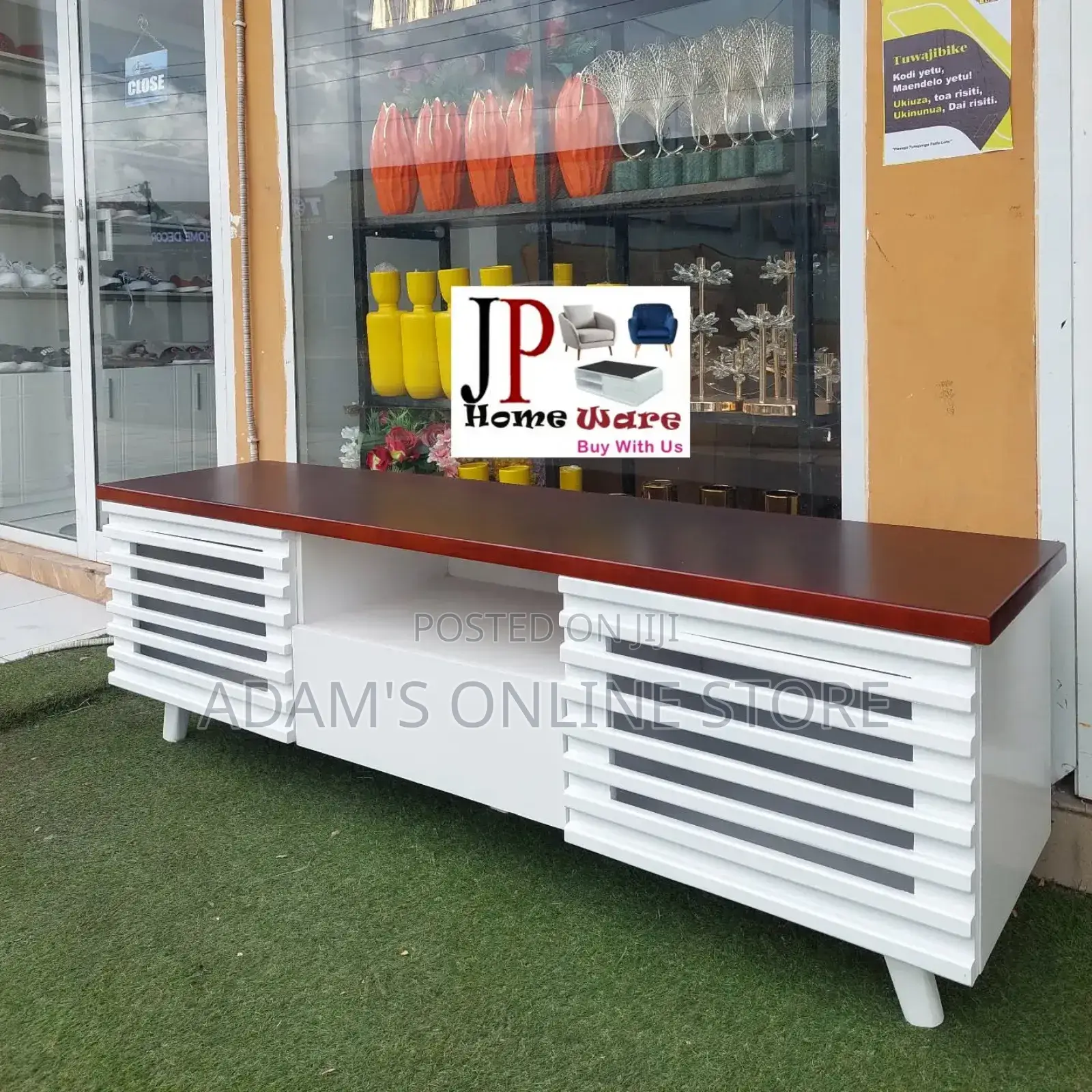 Tv Stand Brown and White 6ft
