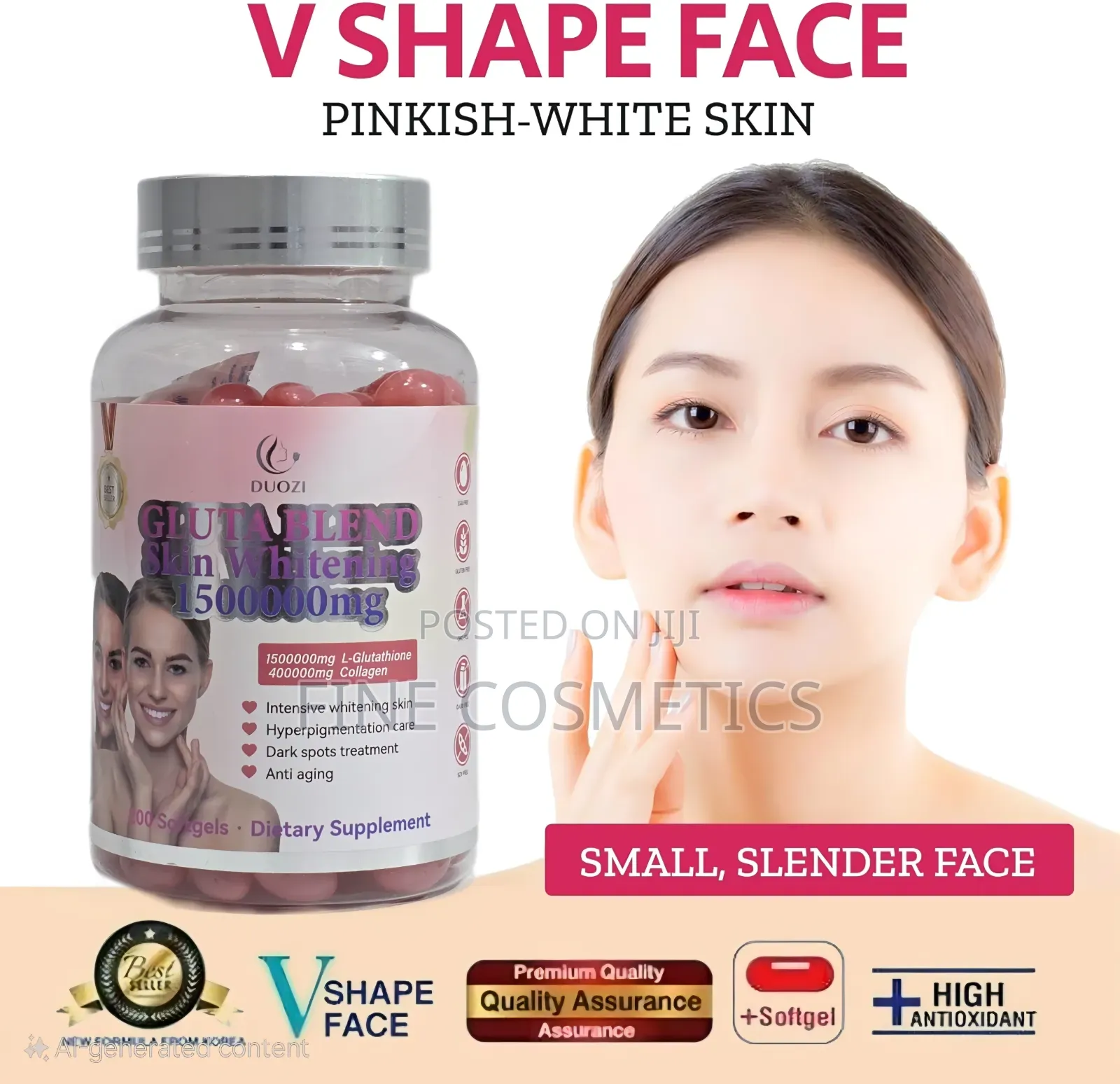 Gluta White Blend Softgels | Skin Whitening Glowing .Mg Caps