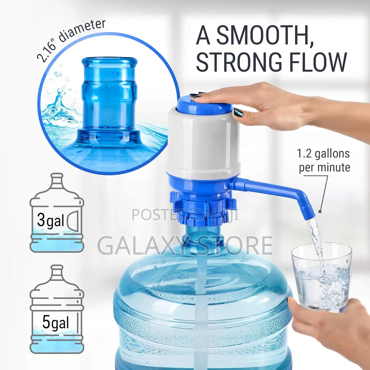 Manual Water Pump for 5 Gallon Bottle Universal Fit Water Dispenser