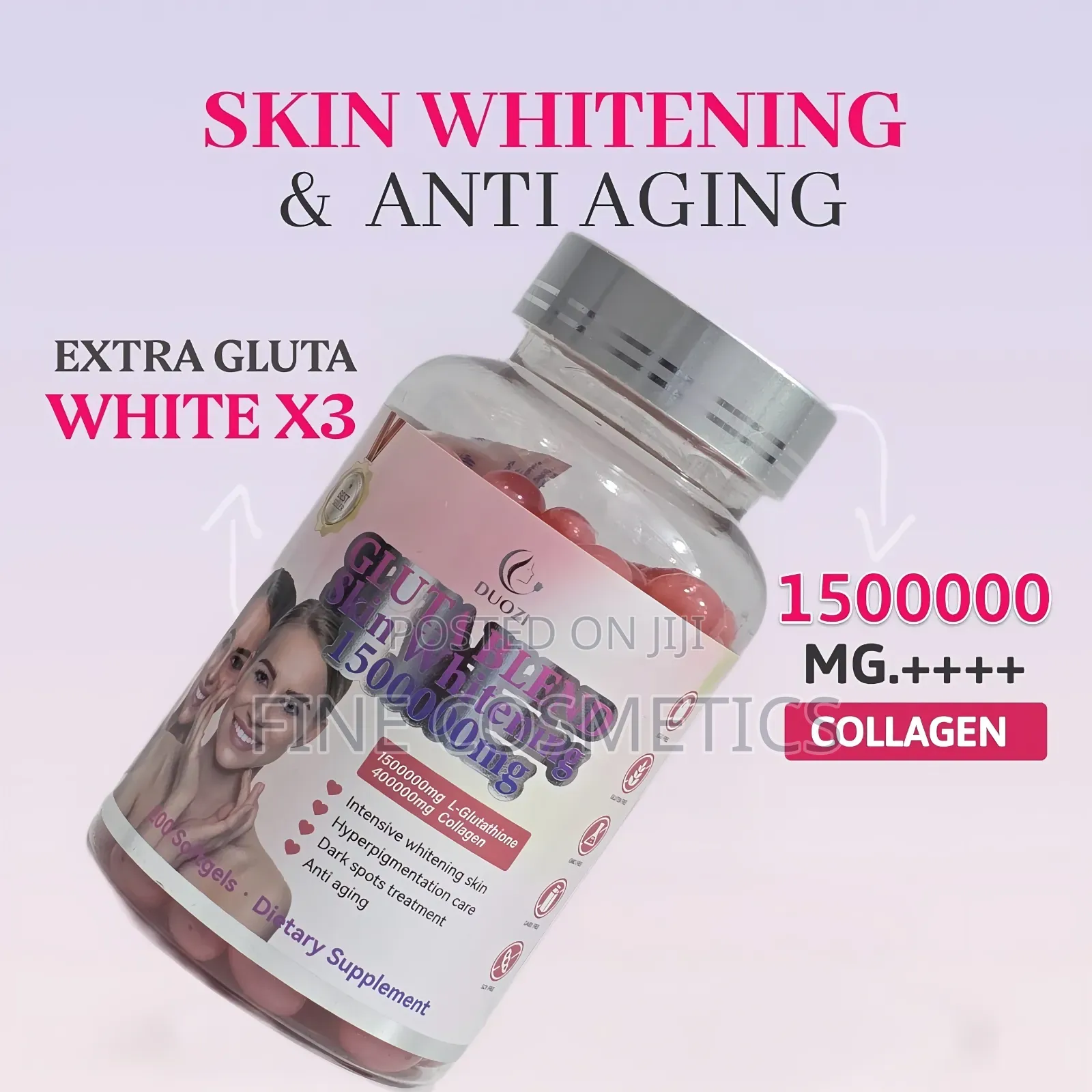 Gluta White Blend Softgels | Skin Whitening Glowing .Mg Caps