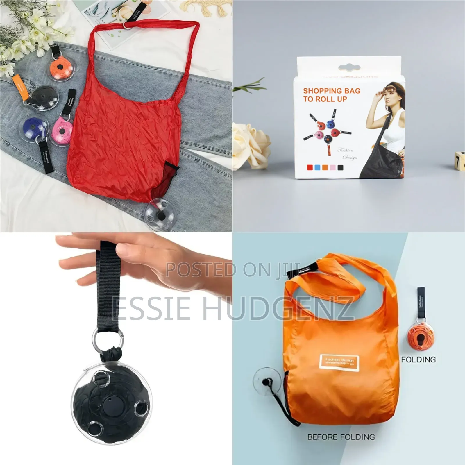 Resuable Foldable Shopping Bag,Roll Up Bag