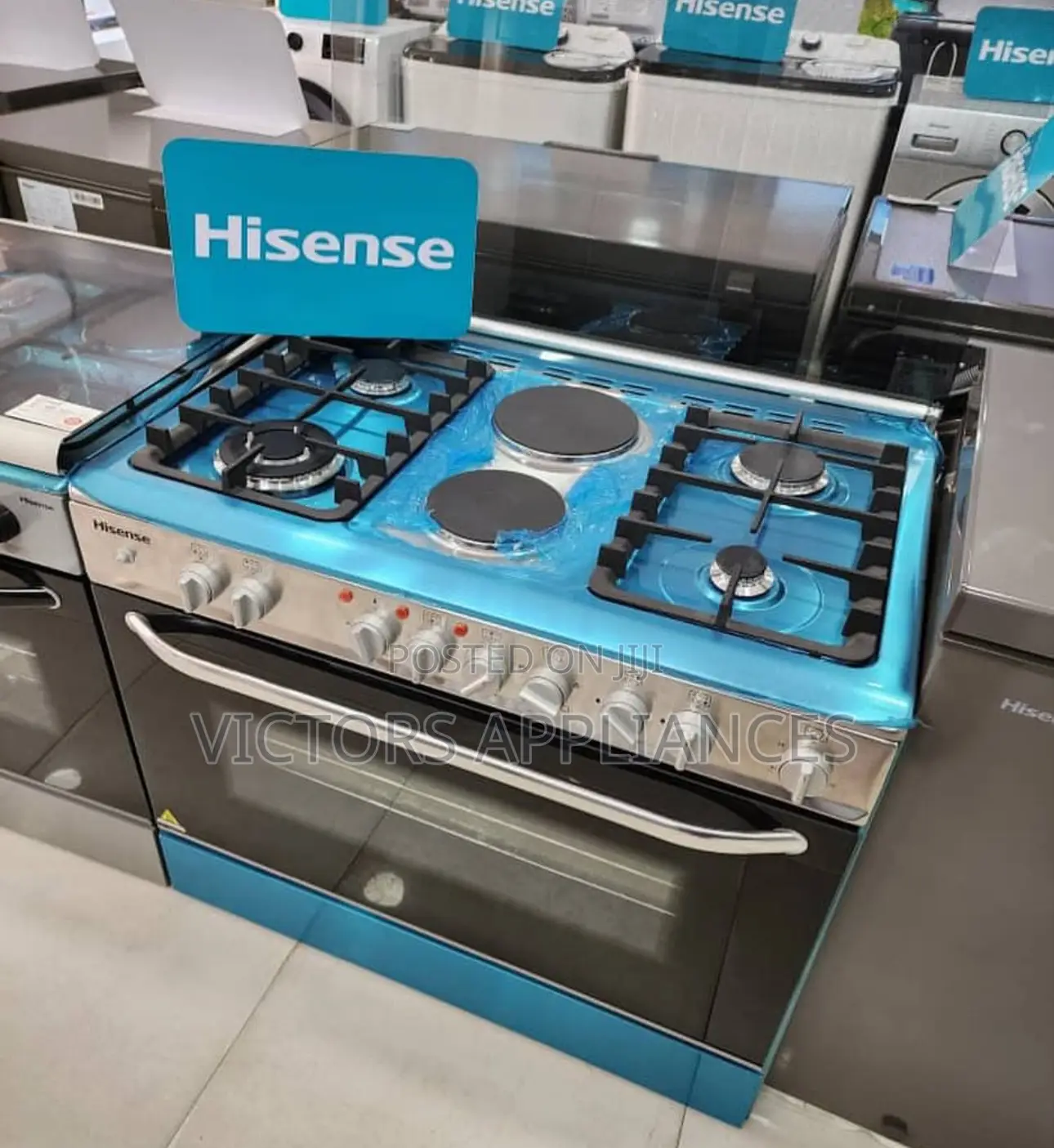 Hisense Gas Cooker 90x60cm 3gas 1electric Plate
