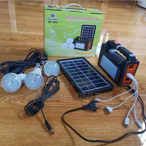 25w Easy Power Solar Lighting System Generator Kit,Fm Radio, 3led Bulb