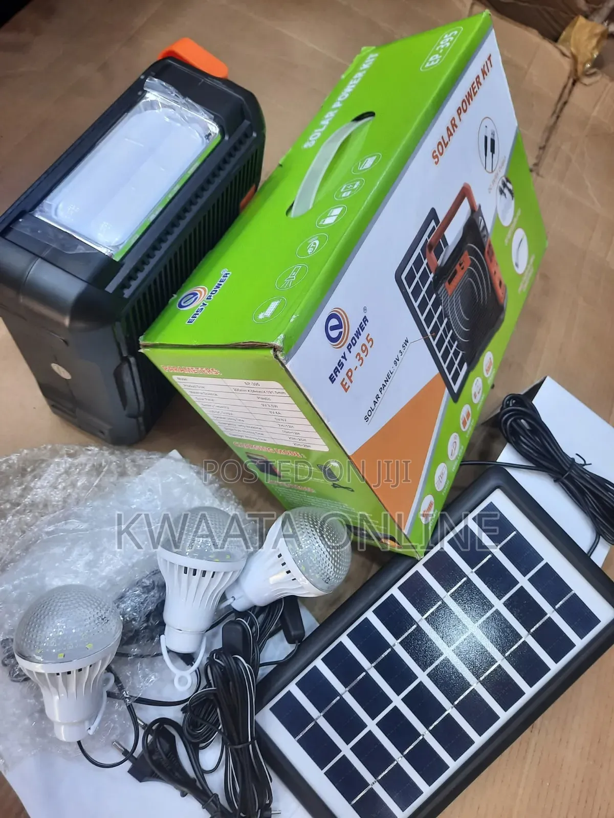 25w Easy Power Solar Lighting System Generator Kit,Fm Radio, 3led Bulb
