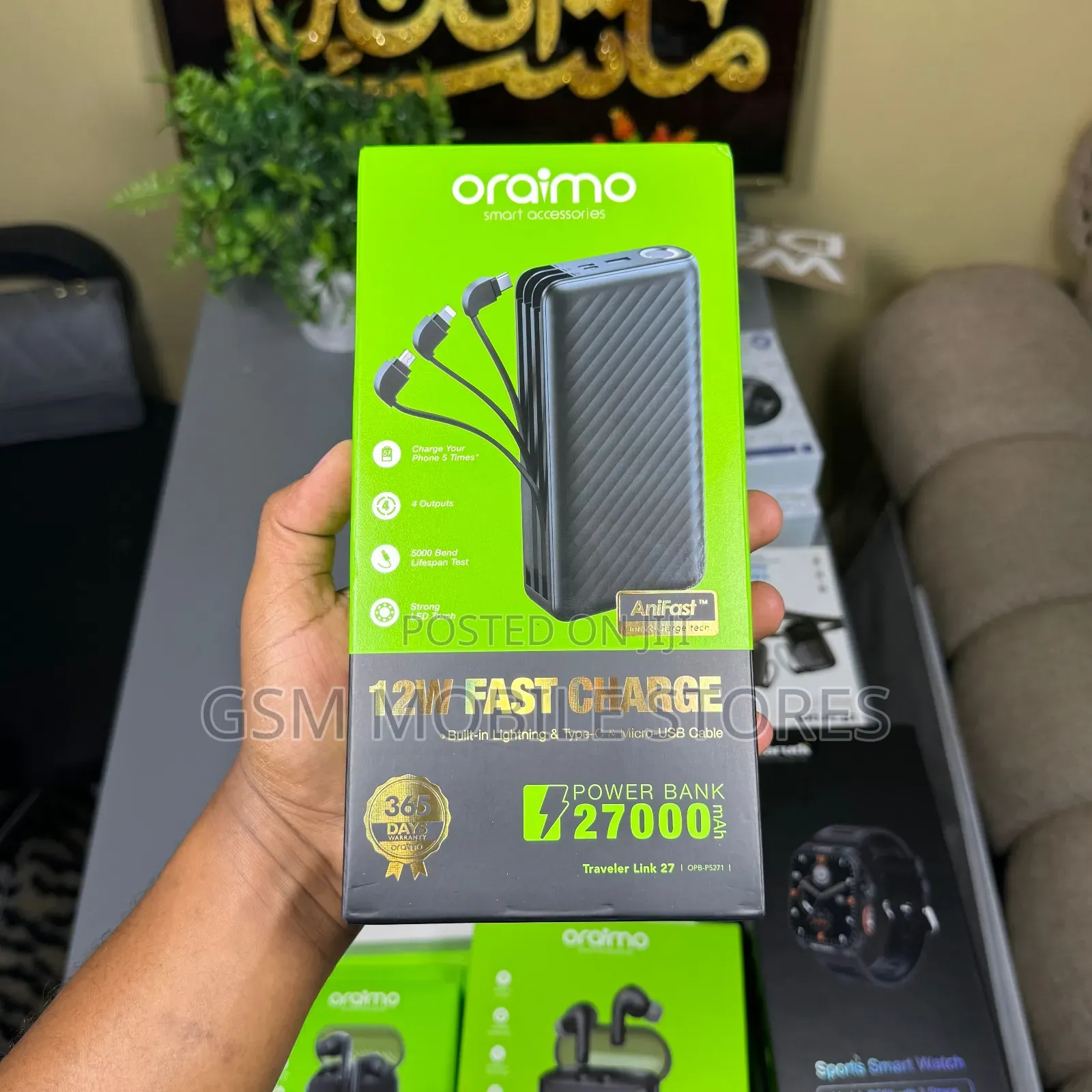 Oraimo Traveler Link 27 27000mah Fast Charging Powerbank With Cables