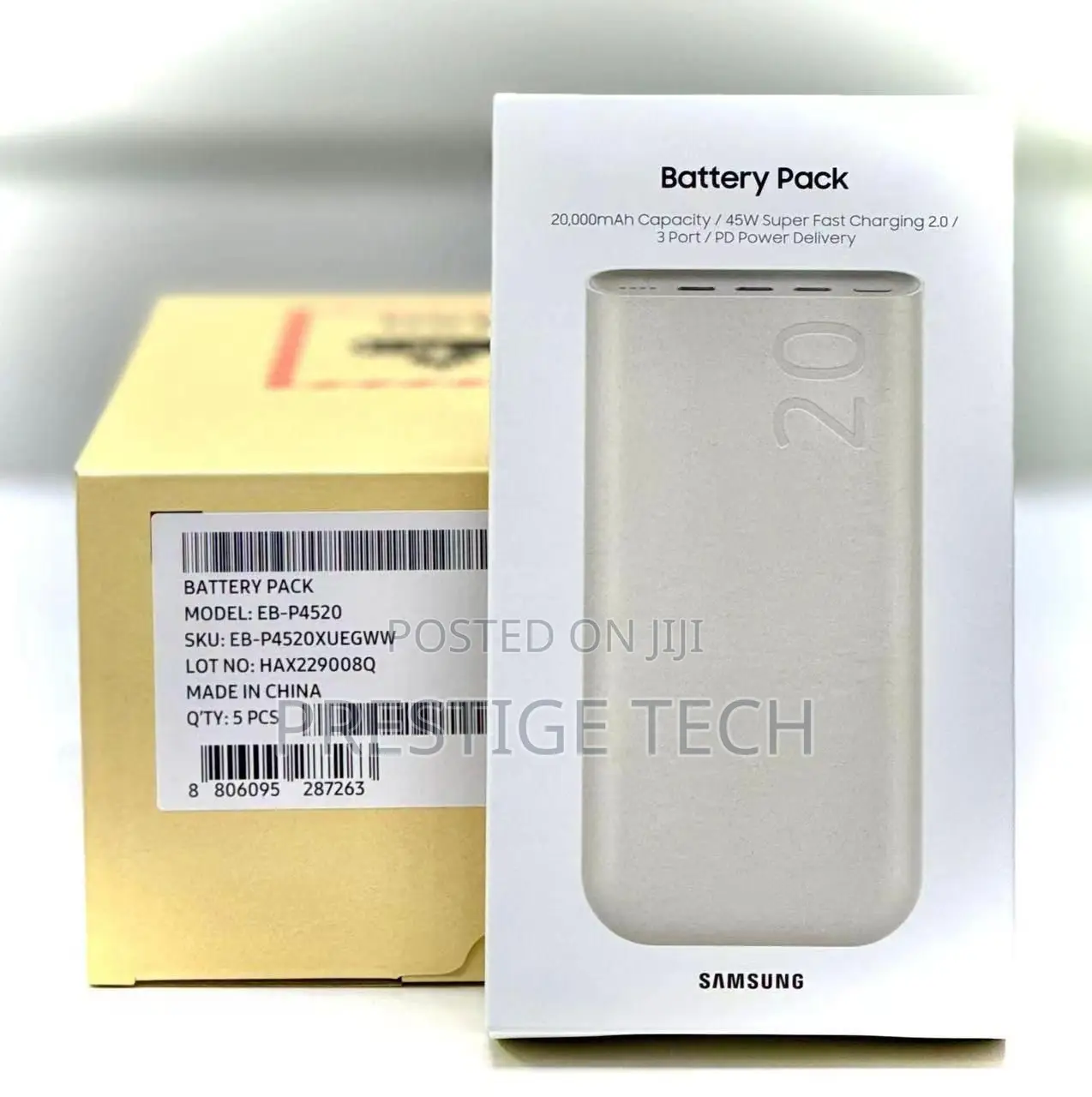 Samsung Battery Pack 20000mah 45w Power Bank With Super Fast Charging