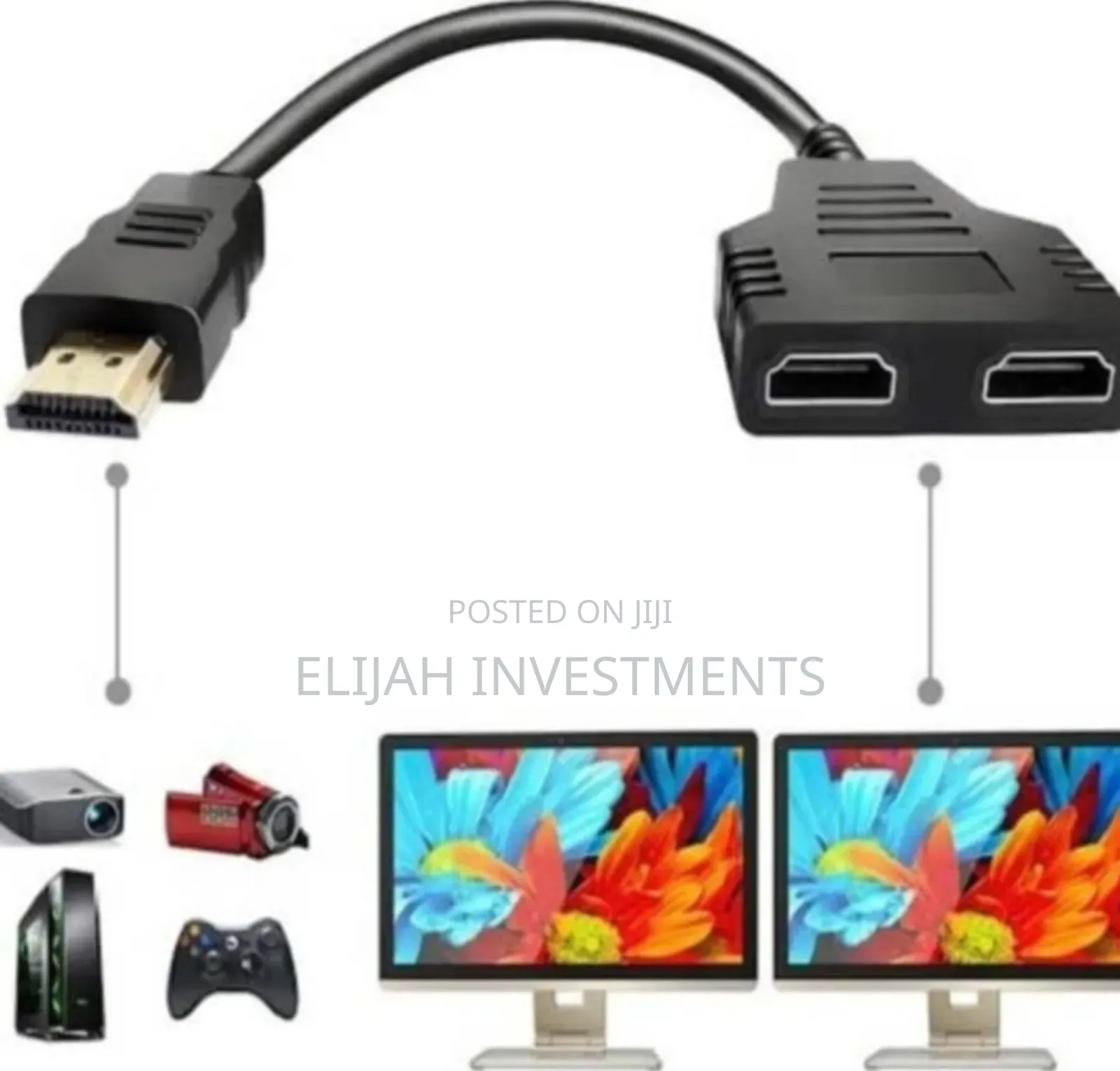 Hdmi Cable Splitter 1 in 2 Out Hdmi Adapter Cable