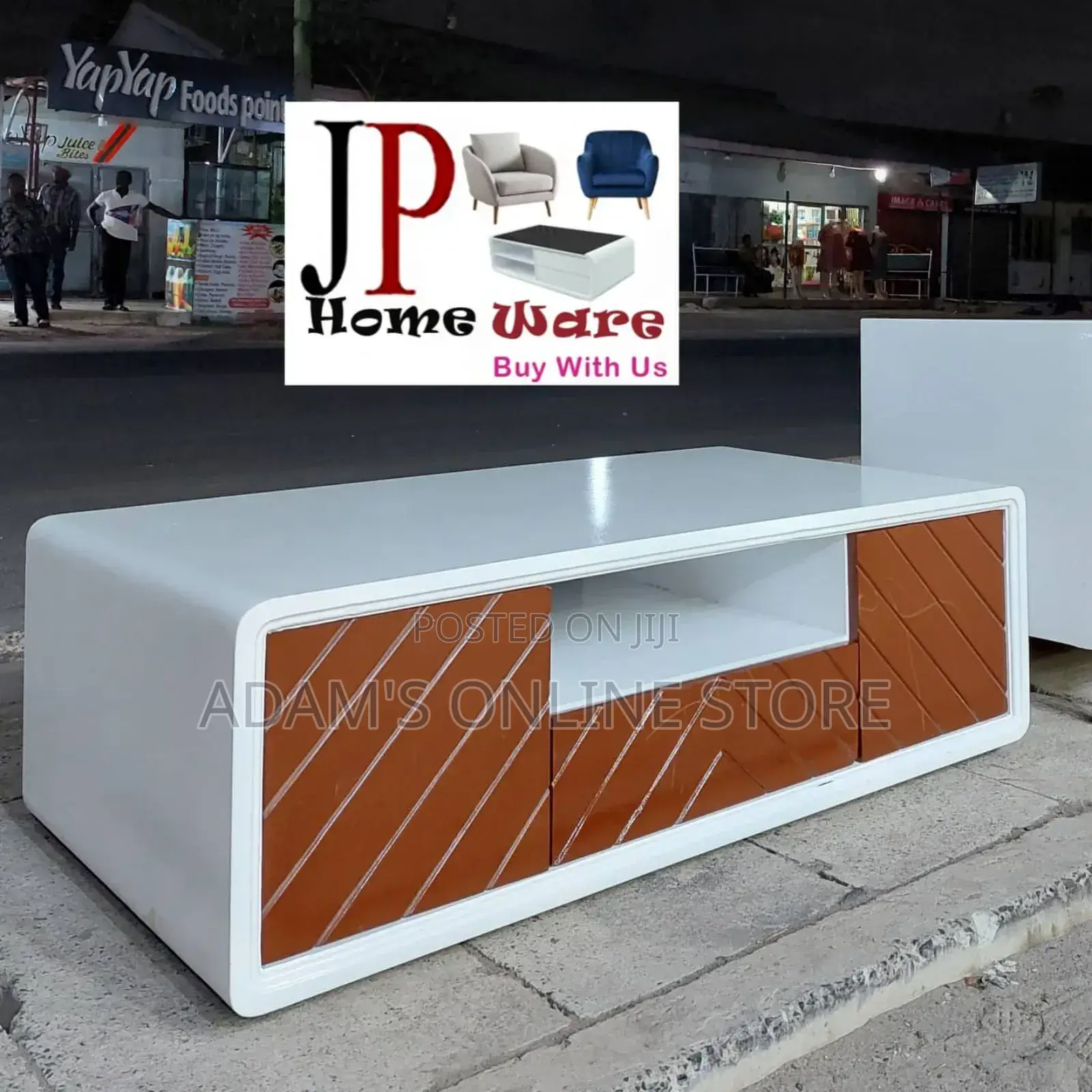 Tv Stand Unit White and Cherry