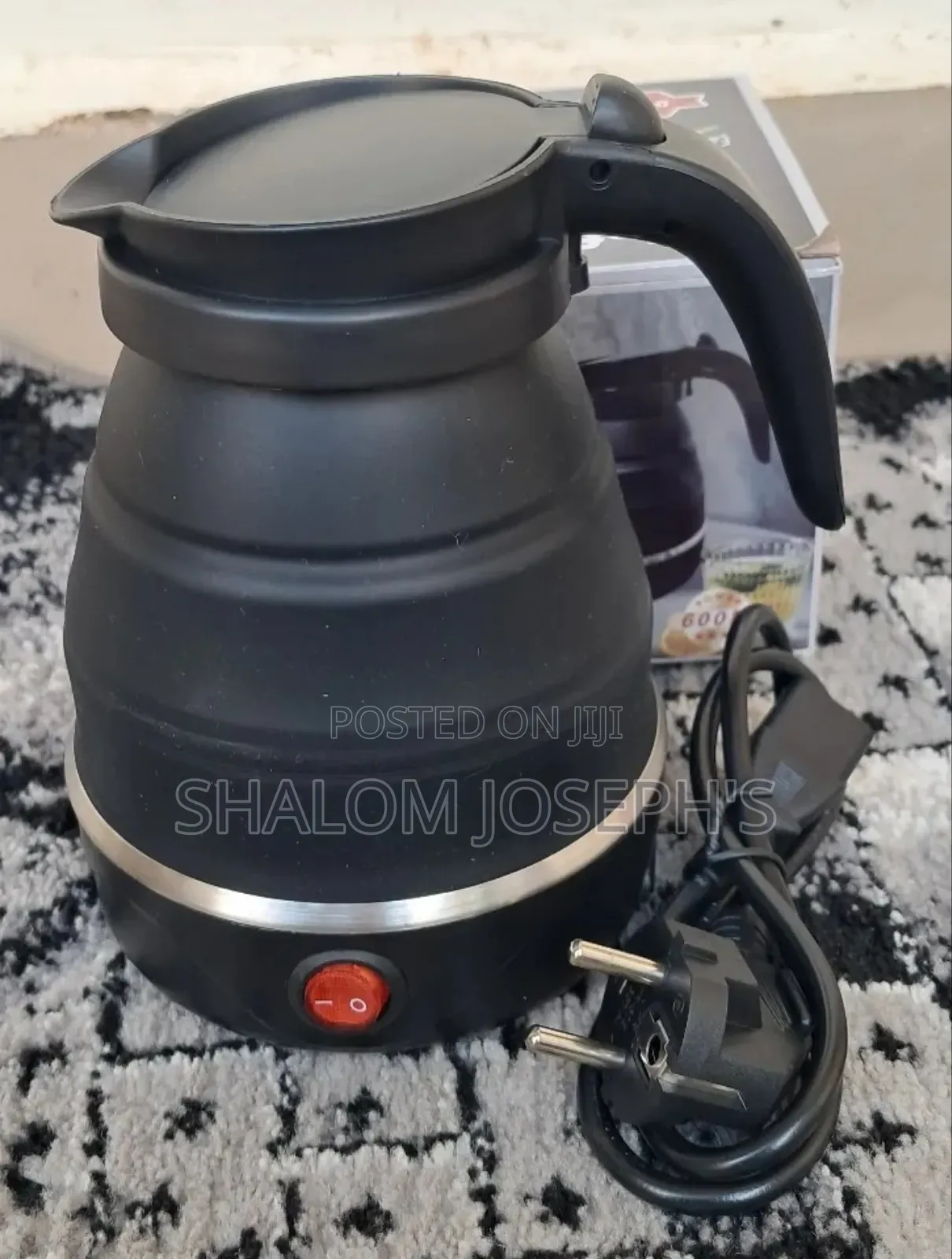 0.6l Hoffman Travel Foldable Kettle- Black