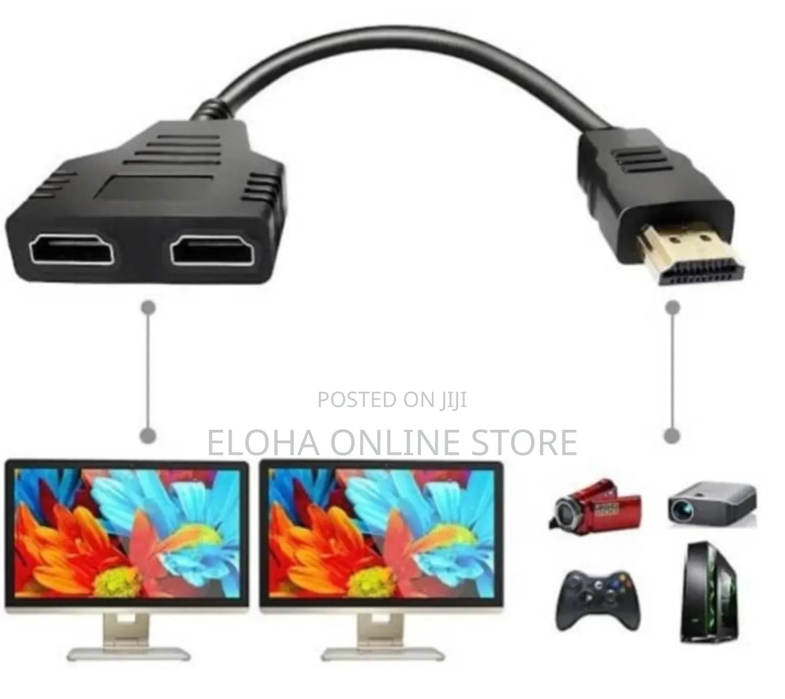 Hdmi Cable Splitter 1 in 2 Out Hdmi Adapter Cable