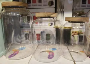 3pics Canisters for Cereals Glass