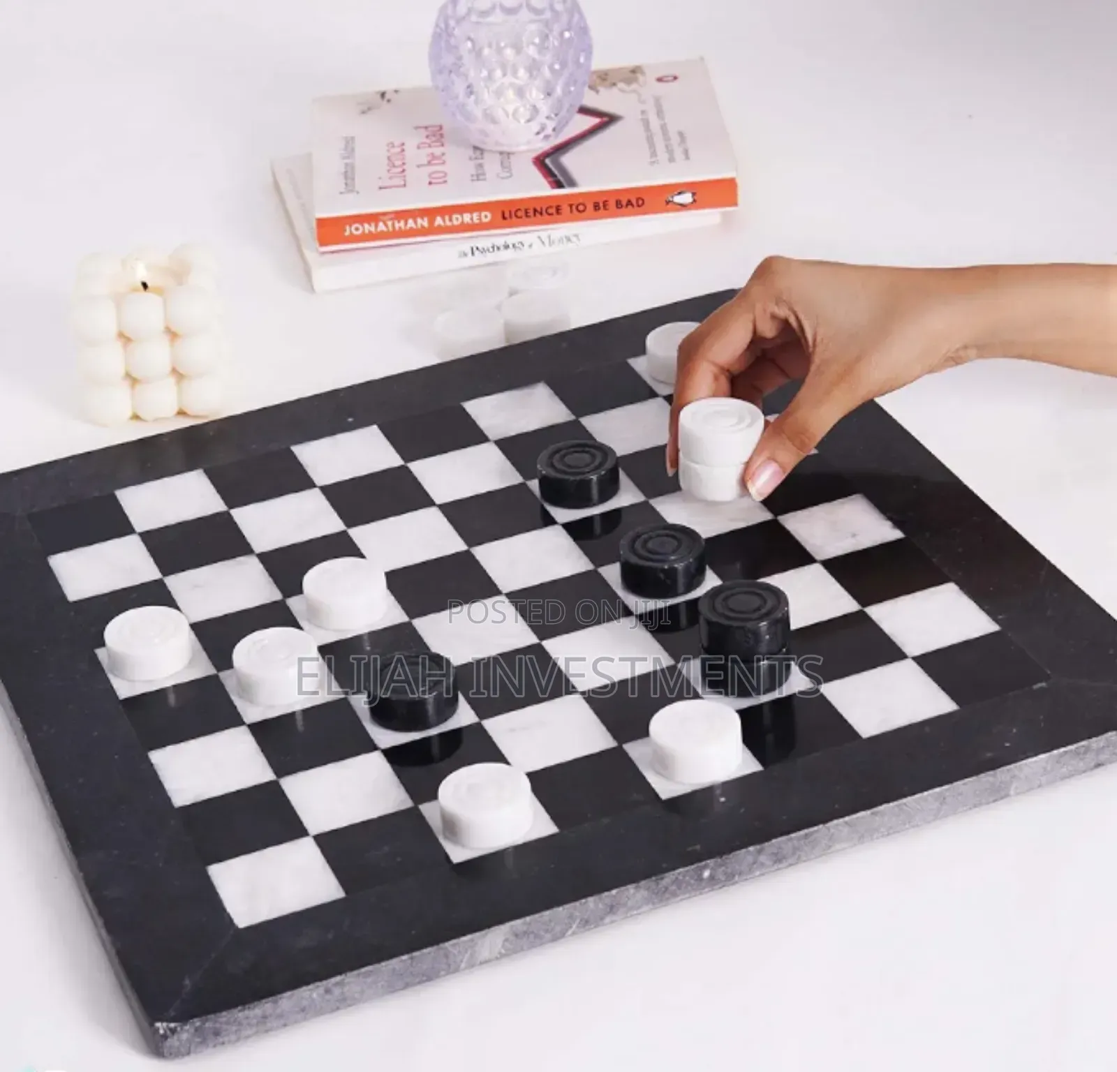 Marble Checkers Board Game