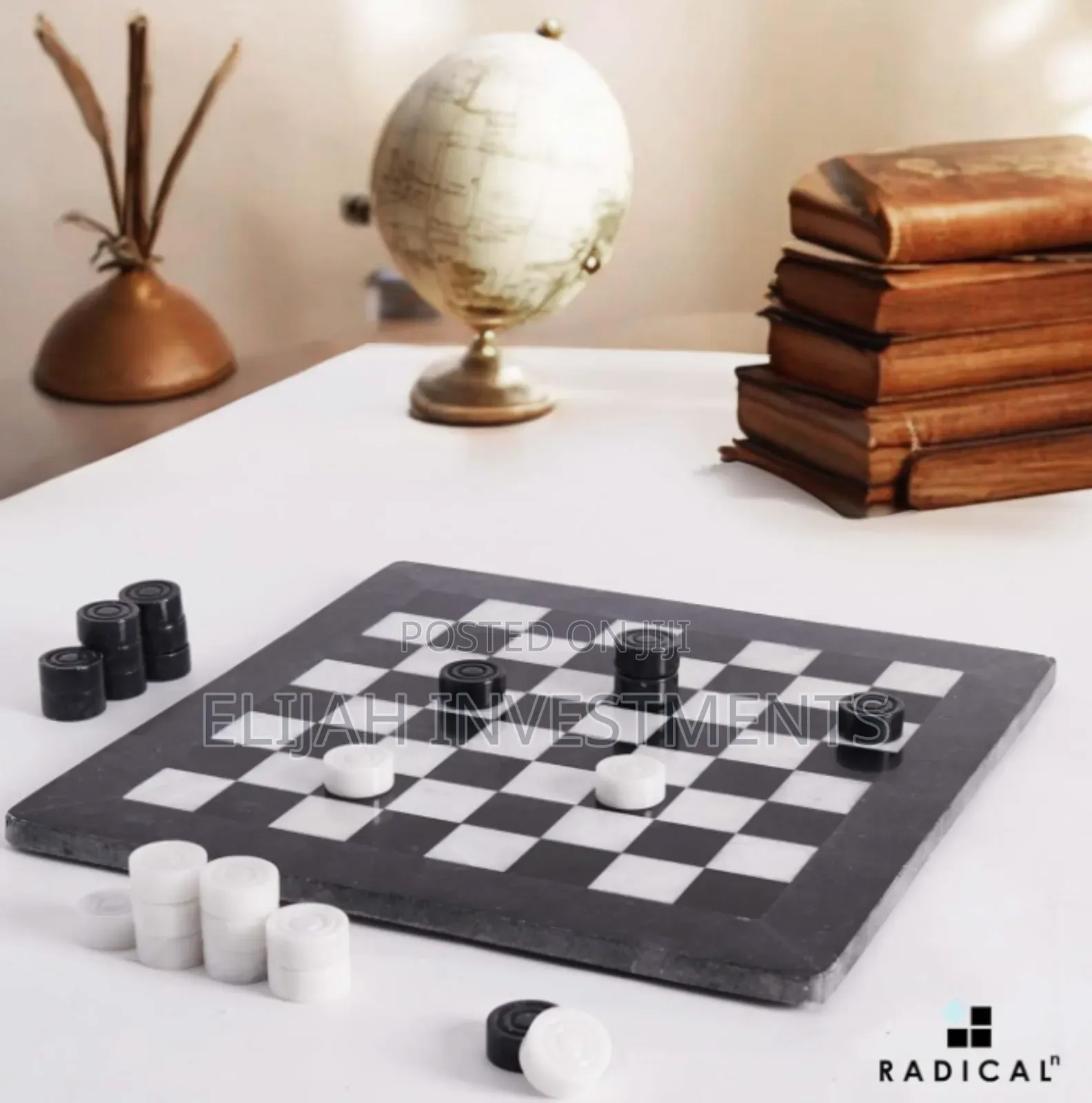 Marble Checkers Board Game