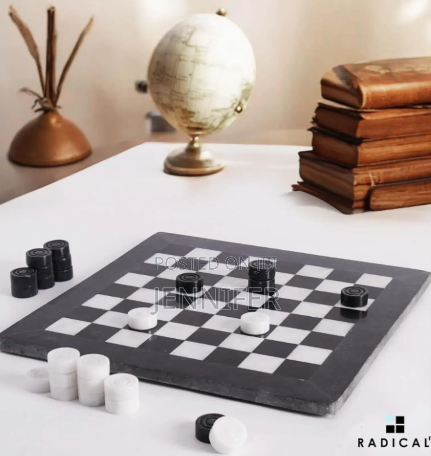 Marble Checkers Board Game