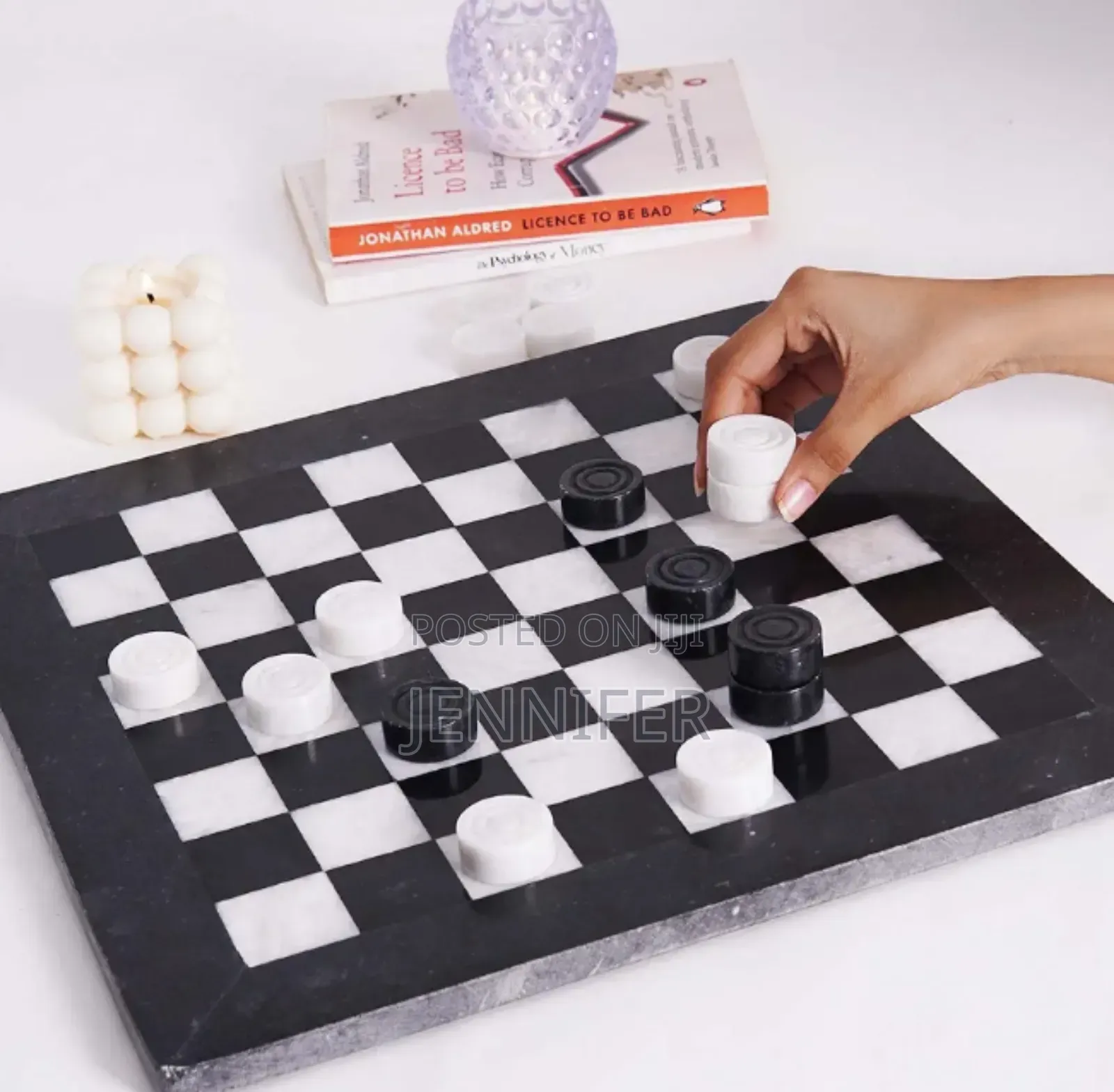 Marble Checkers Board Game