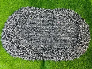 Oval Doormat Black And White