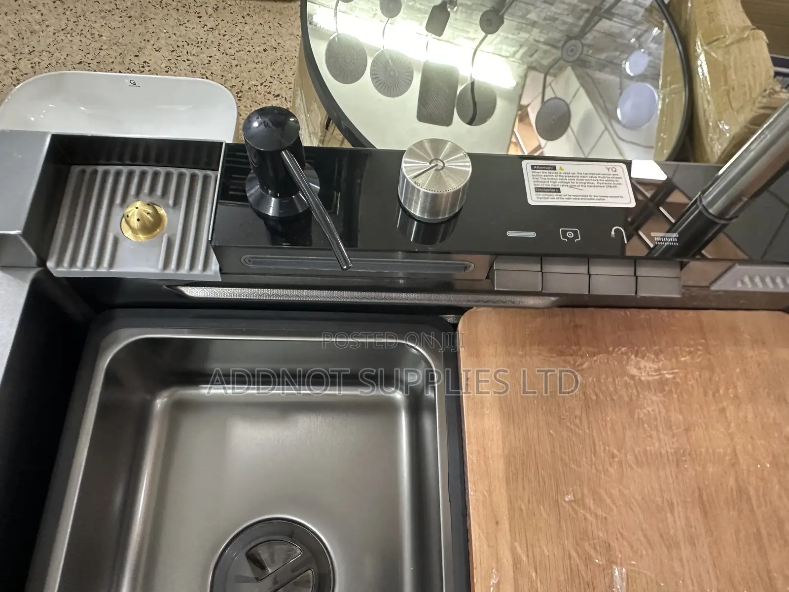 Black Piano Key Digital Display Led Kitchen Sink Set - 750 X 460mm