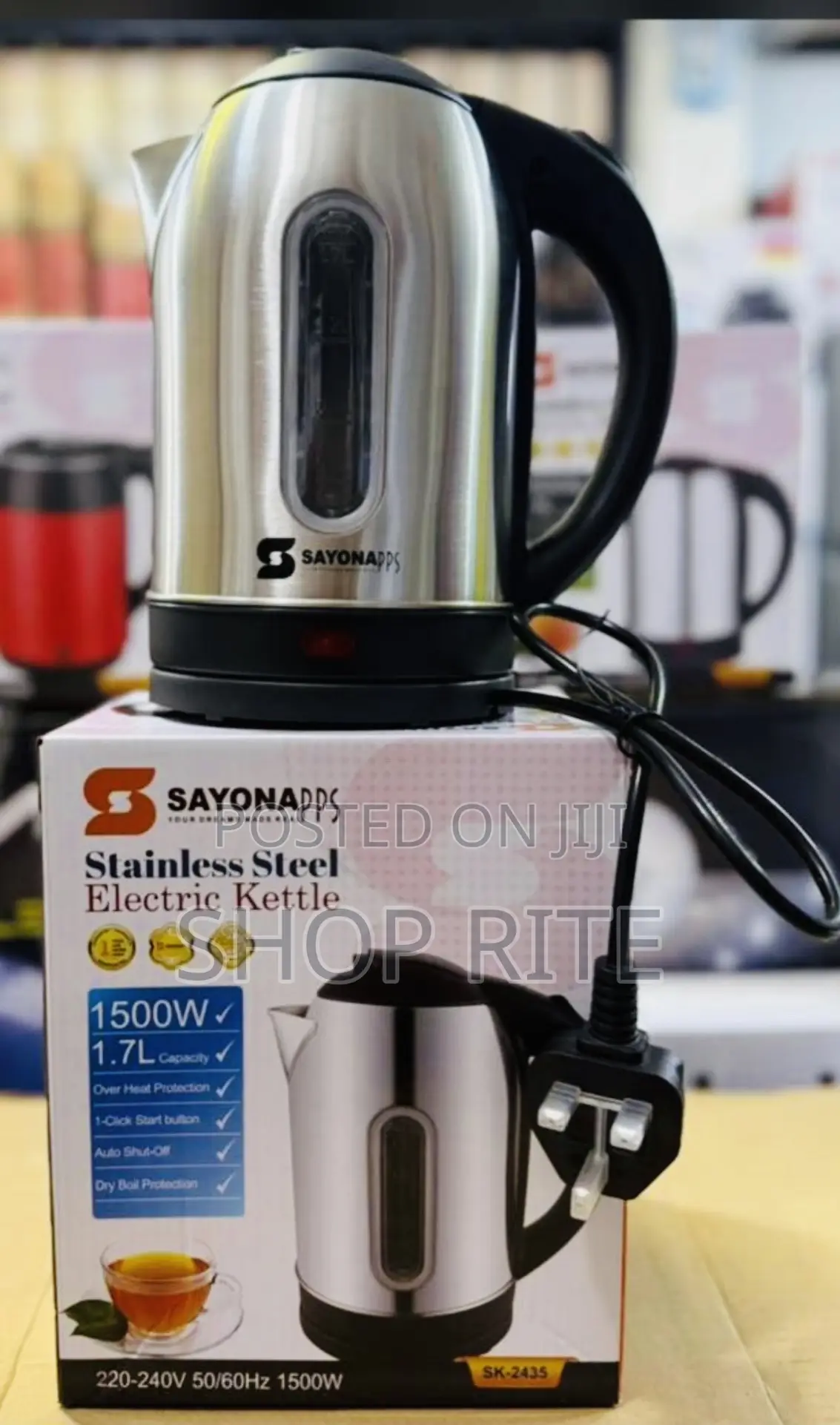 Sayona 1.7 Liters Stainless Steel Electric Kettle