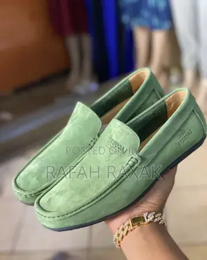 Original Men’S Green Lacoste Flat Sole Moccasin Loafers