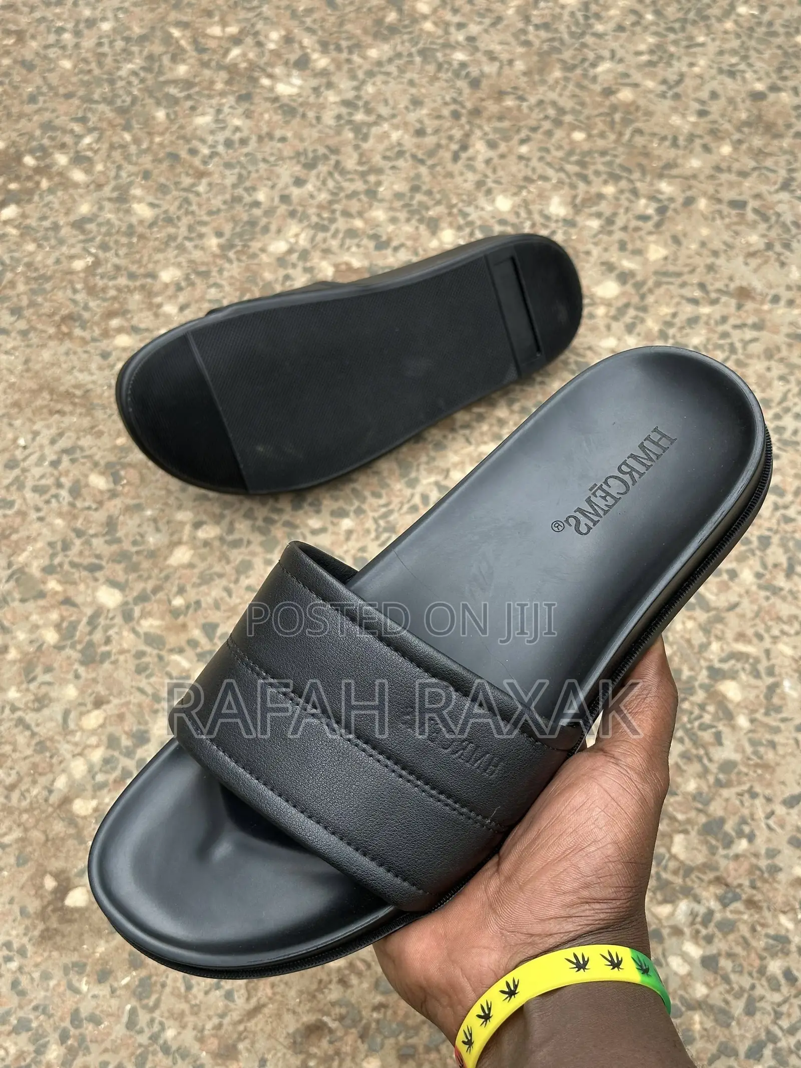 Original Men’S Classic Black Hermes Push In Sandals