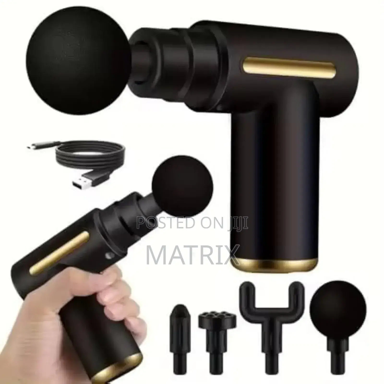 Krypton Rechargeable 6-in-1 Massager Gun - 5 Speed