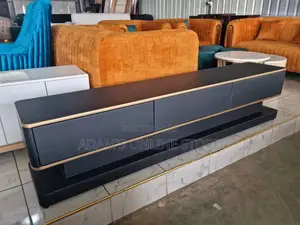 Black Tv Stand With Gold Stripes