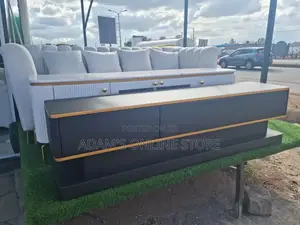Black Tv Stand With Gold Stripes