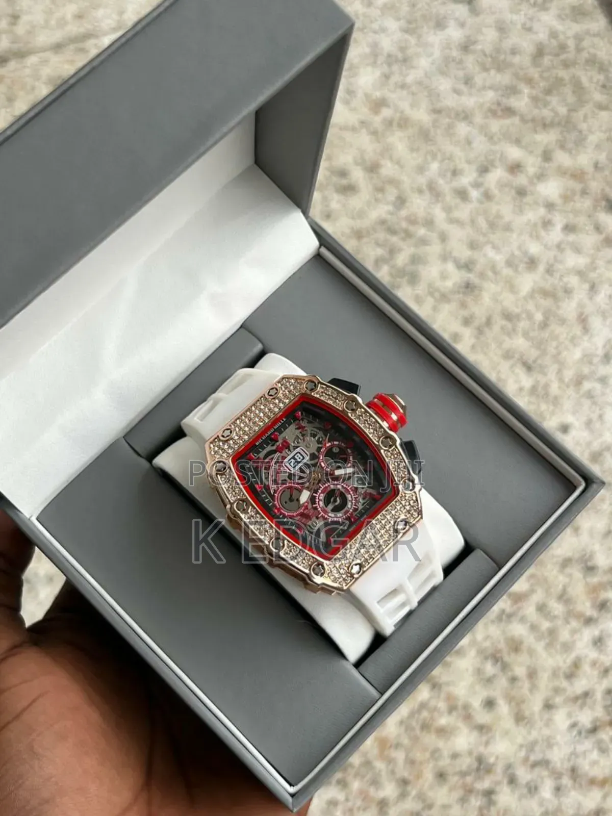 White Richard Mille Ice Watch