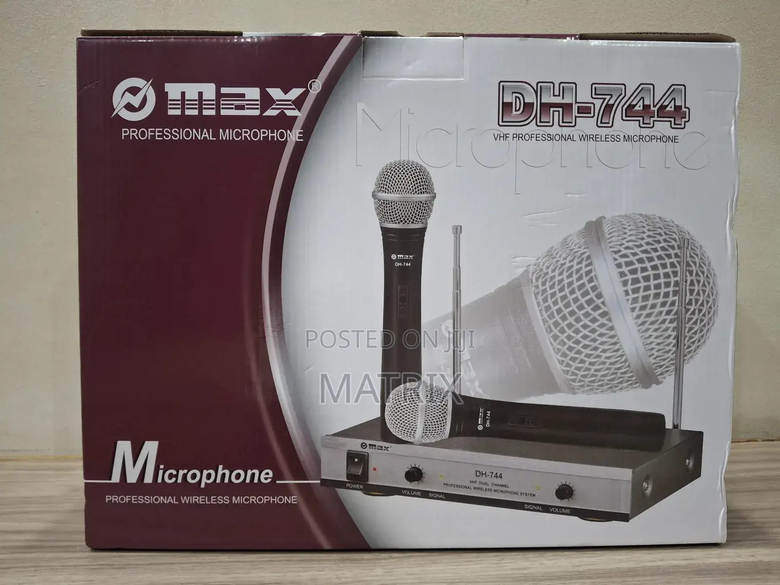 Omax Wireless Microphone 2 Mics Dh - 744 Public Address Microphone