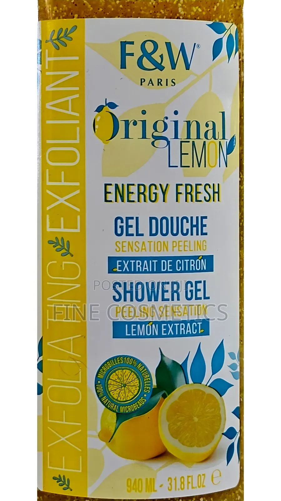 Fair and White Original Lemon Exfoliating Shower Gel Body Wash. 940ml