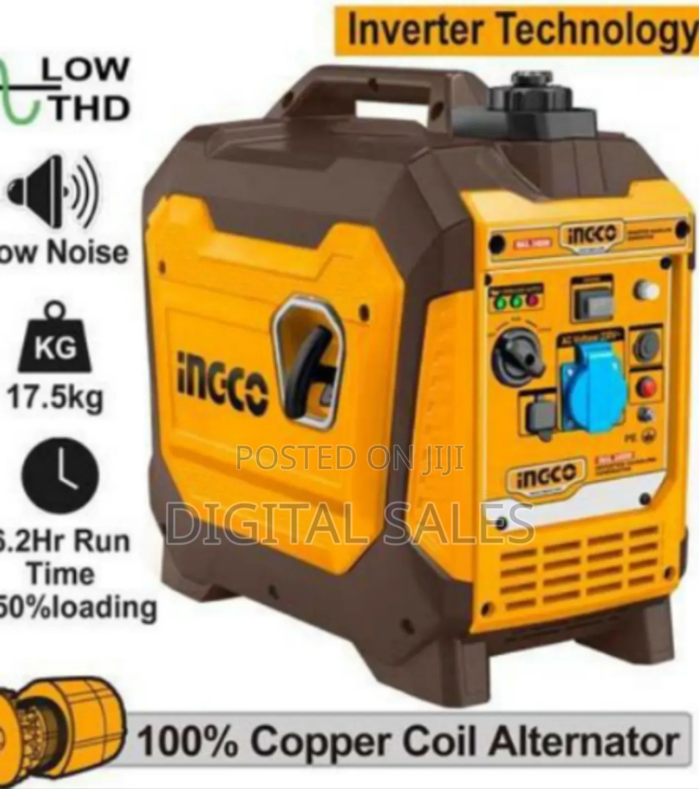 Ingco Inverter Gasoline Generator - Brown/Orange##4,970,000
