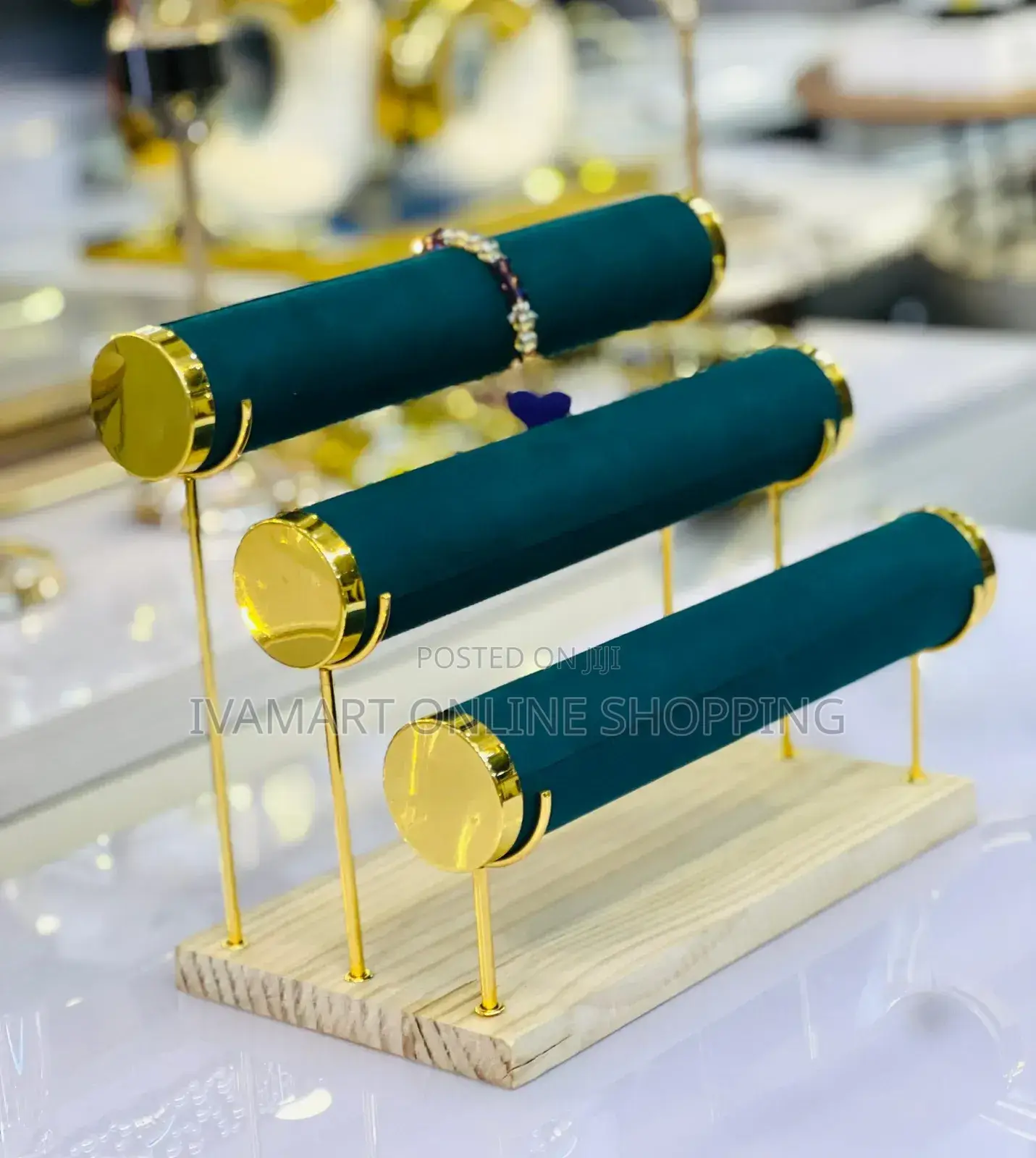 Classy 3-Tier Bangle (Jewelry Stands) With Gold Metal Supports