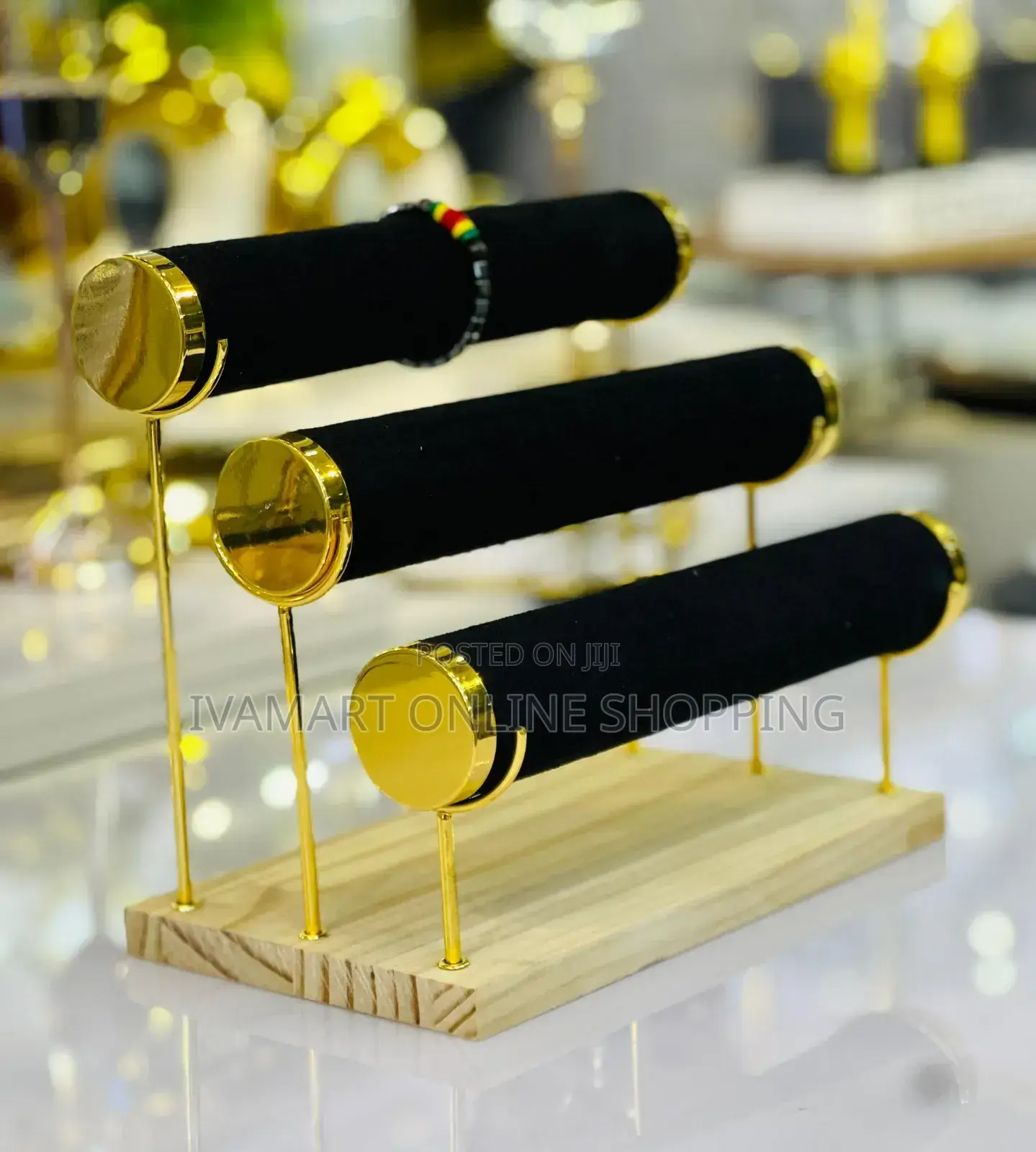 Classy 3-Tier Bangle (Jewelry Stands) With Gold Metal Supports