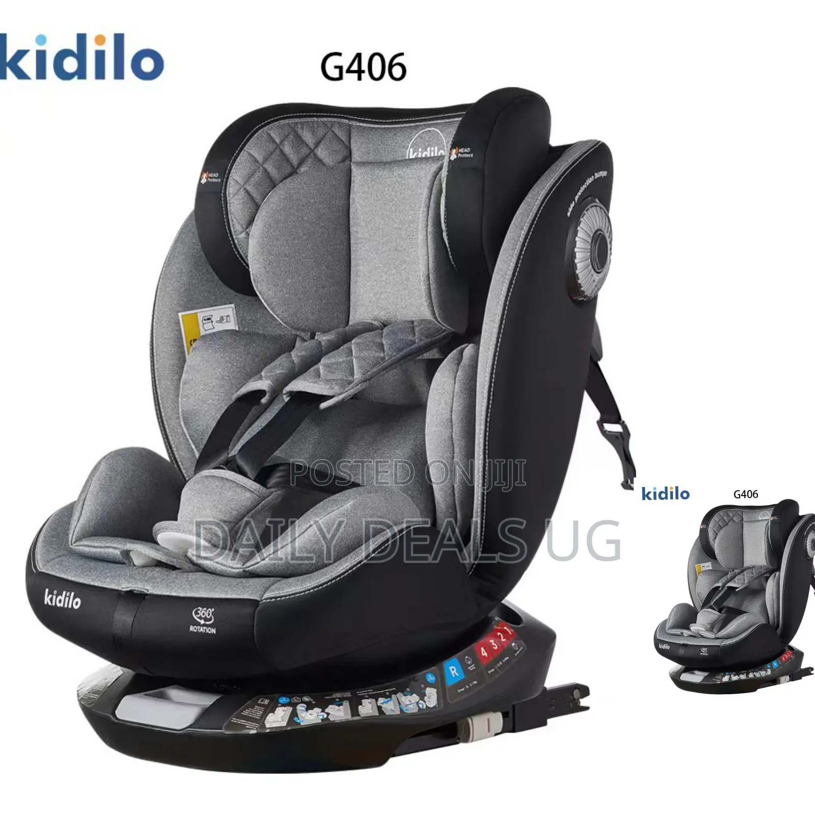 Kidilo G406 3600 Rotating Baby Car Seat