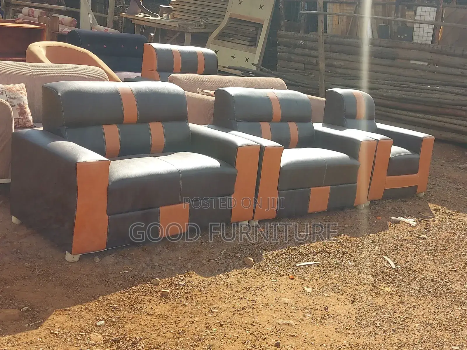 Amazing Leather Five Sitters Sofas Set