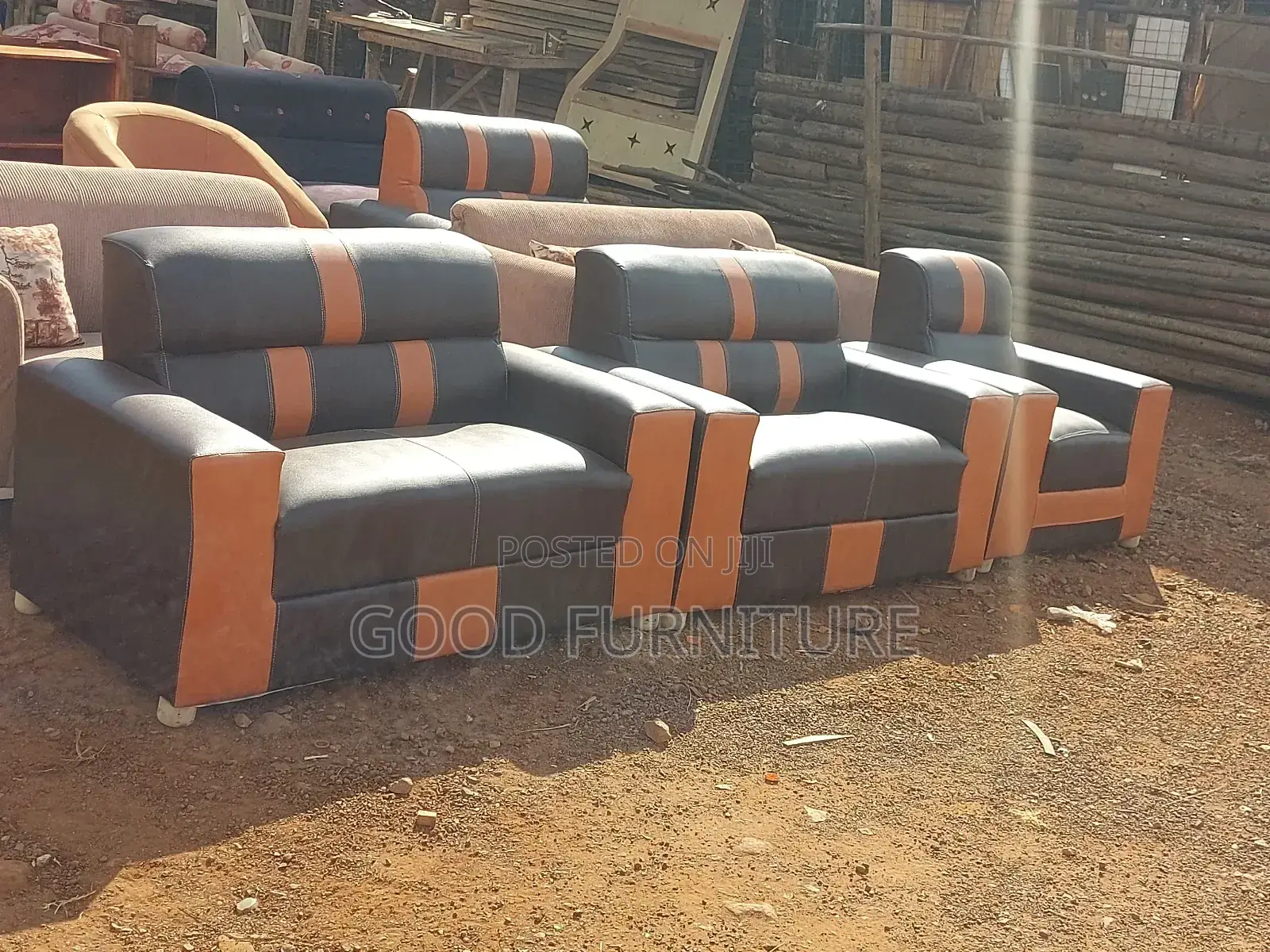 Amazing Leather Five Sitters Sofas Set