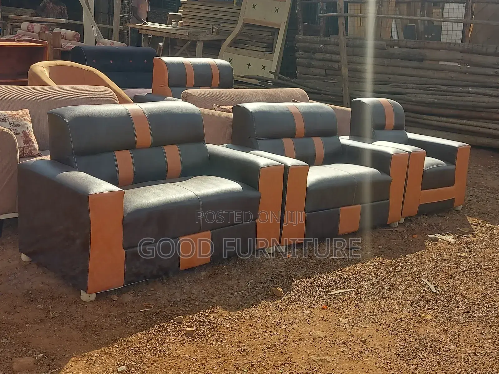 Amazing Leather Five Sitters Sofas Set