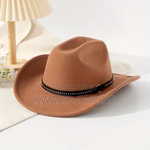 Cowboy Hat Wide Brim With Studs Lightweight Breathable Classic Style