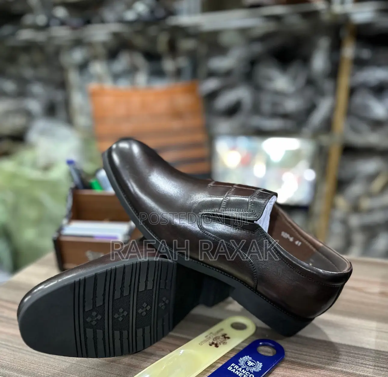 Original Men’S Classic Dark Tan Franco Banetti Gentle Office Shoes