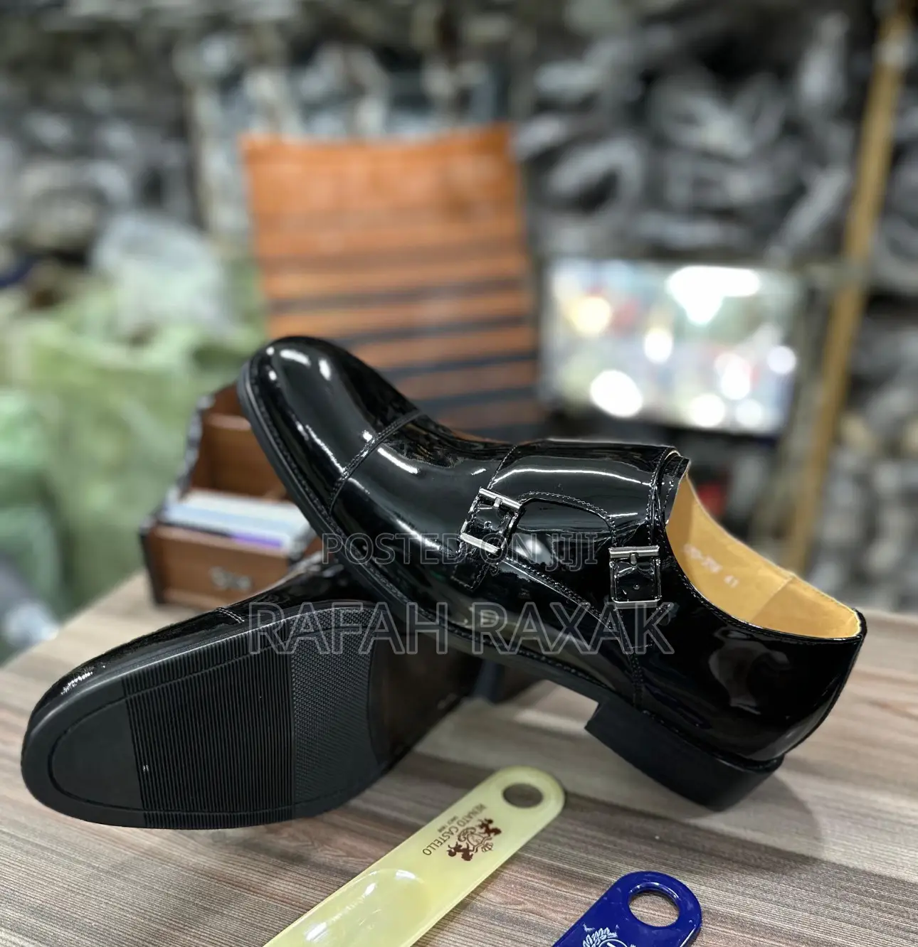 Original Renato Castello Double Buckle Monk Strap Shinny Oxford Shoes