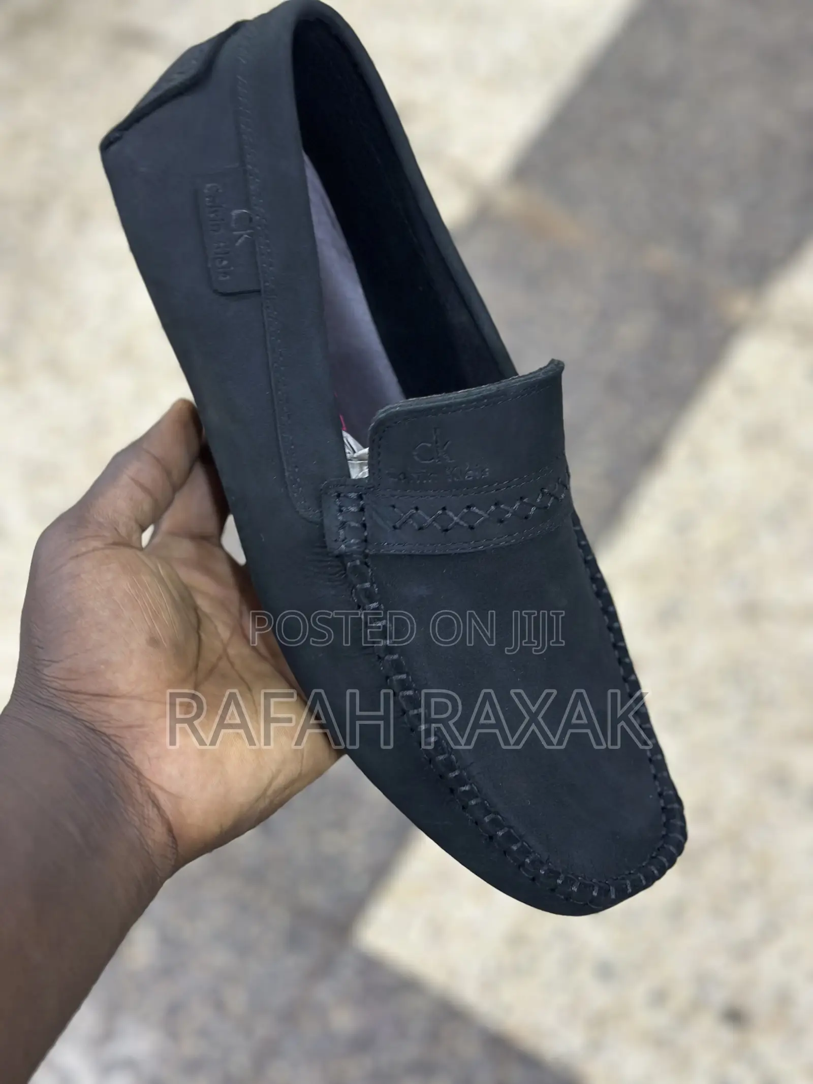 Men’S Classic Black Calvin Klein Suede Moccasins
