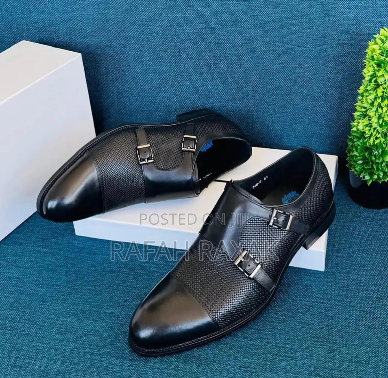 Men’S Black Franco Banetti Double Buckle Monk Strap Gentle Oxfords