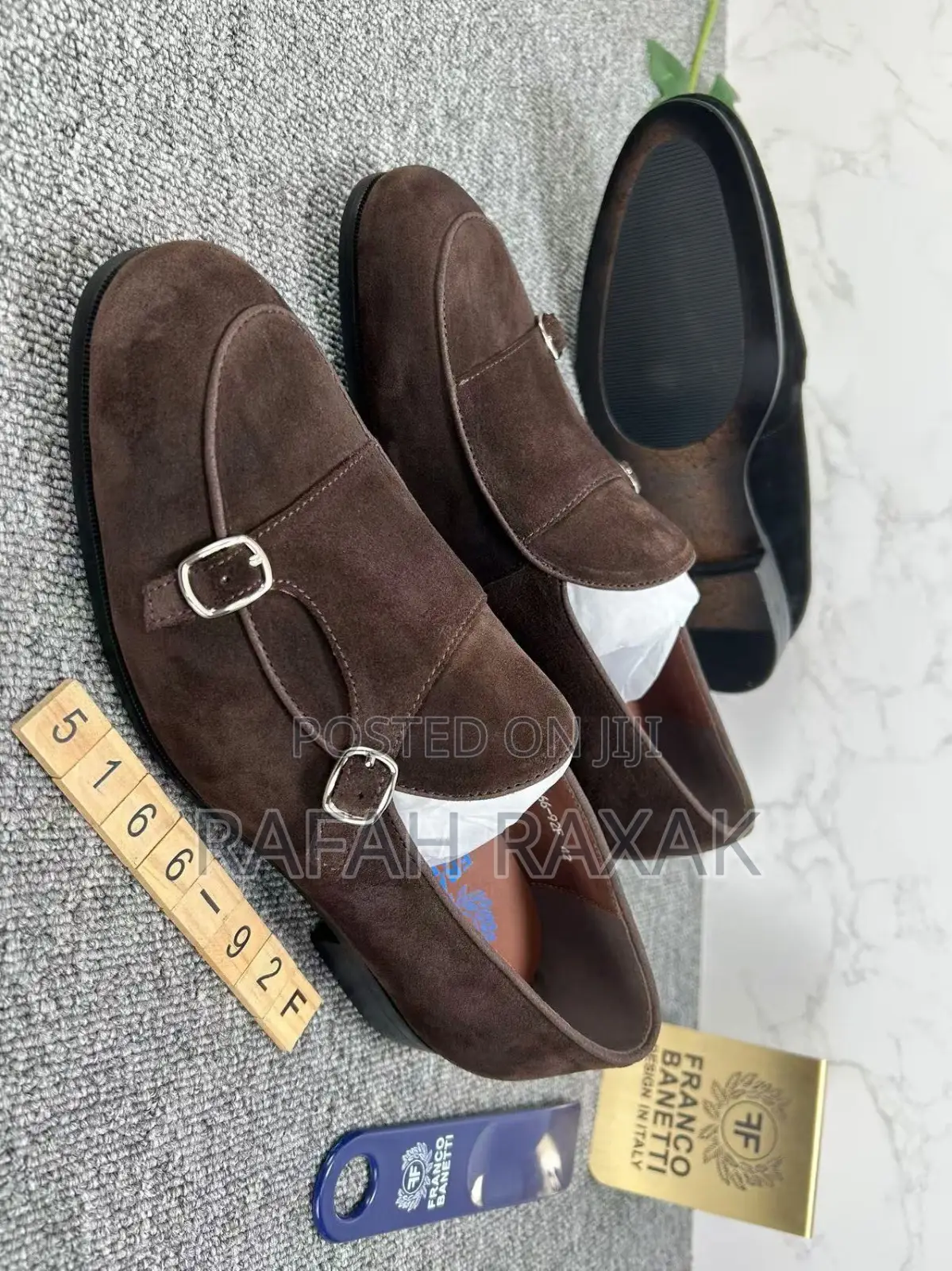 Original Coffee Brown Franco Banetti Double Monk Strap Suede Loafers