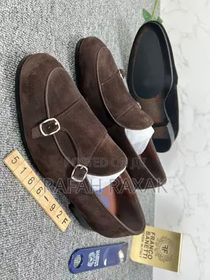 Original Coffee Brown Franco Banetti Double Monk Strap Suede Loafers