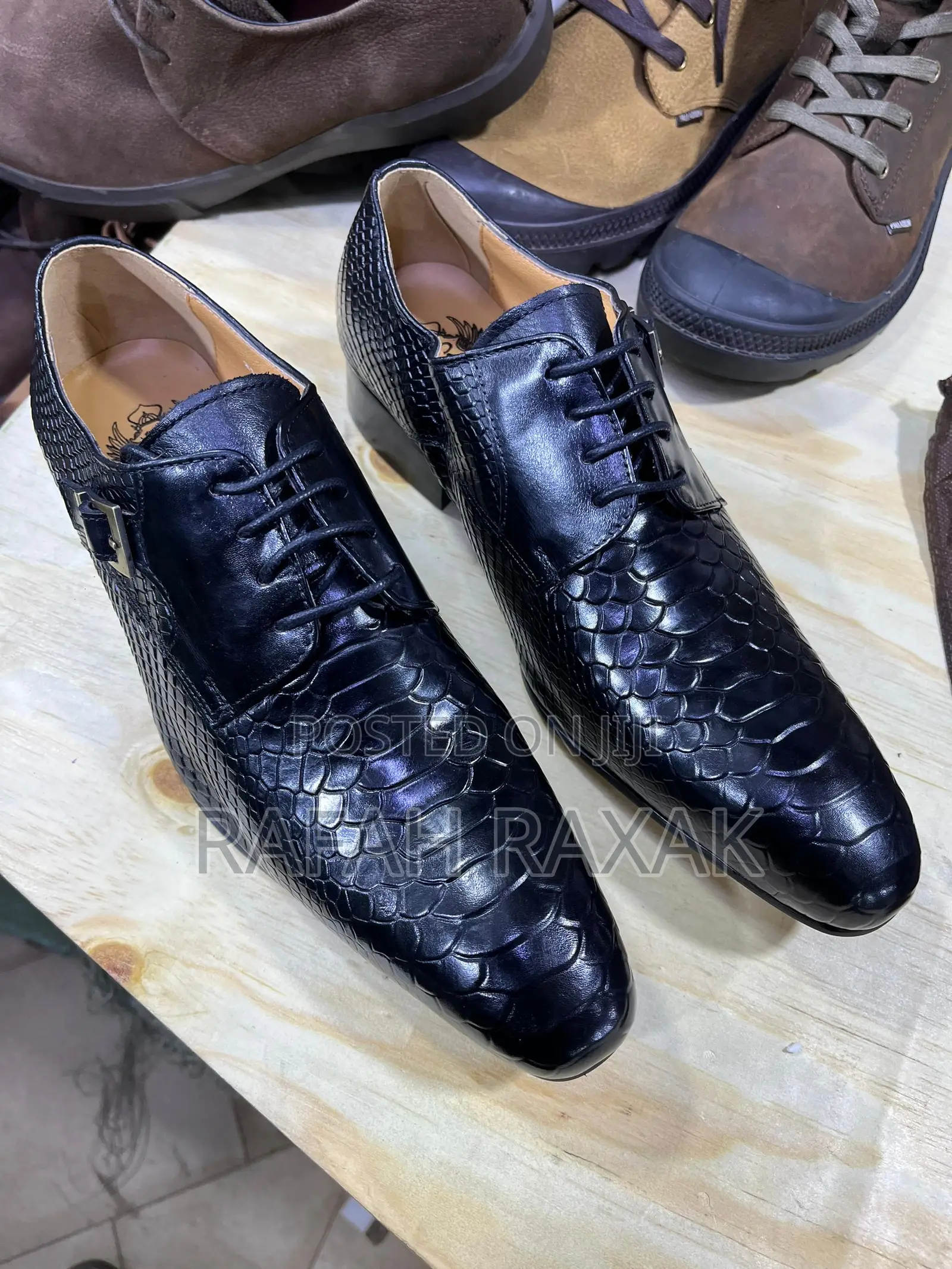 Men’S Black Snake Skin Pasquale Albaino Formal/Gentle Shoes