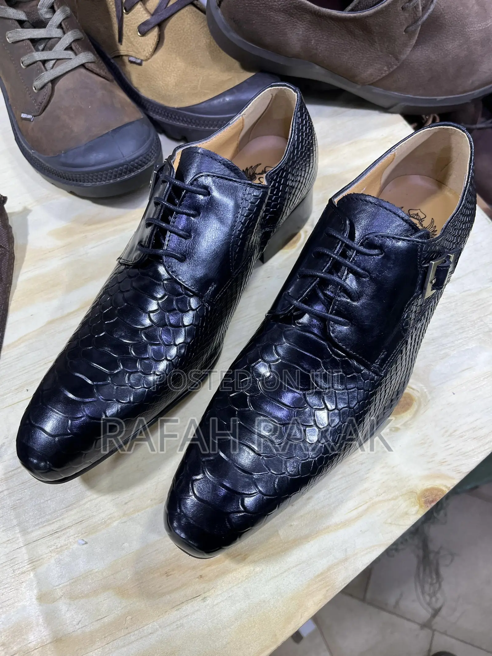 Men’S Black Snake Skin Pasquale Albaino Formal/Gentle Shoes