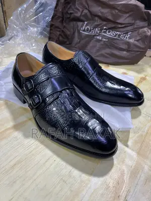 Men’S Classic Snakeskin John Foster Side Double Strap Gentle Shoes