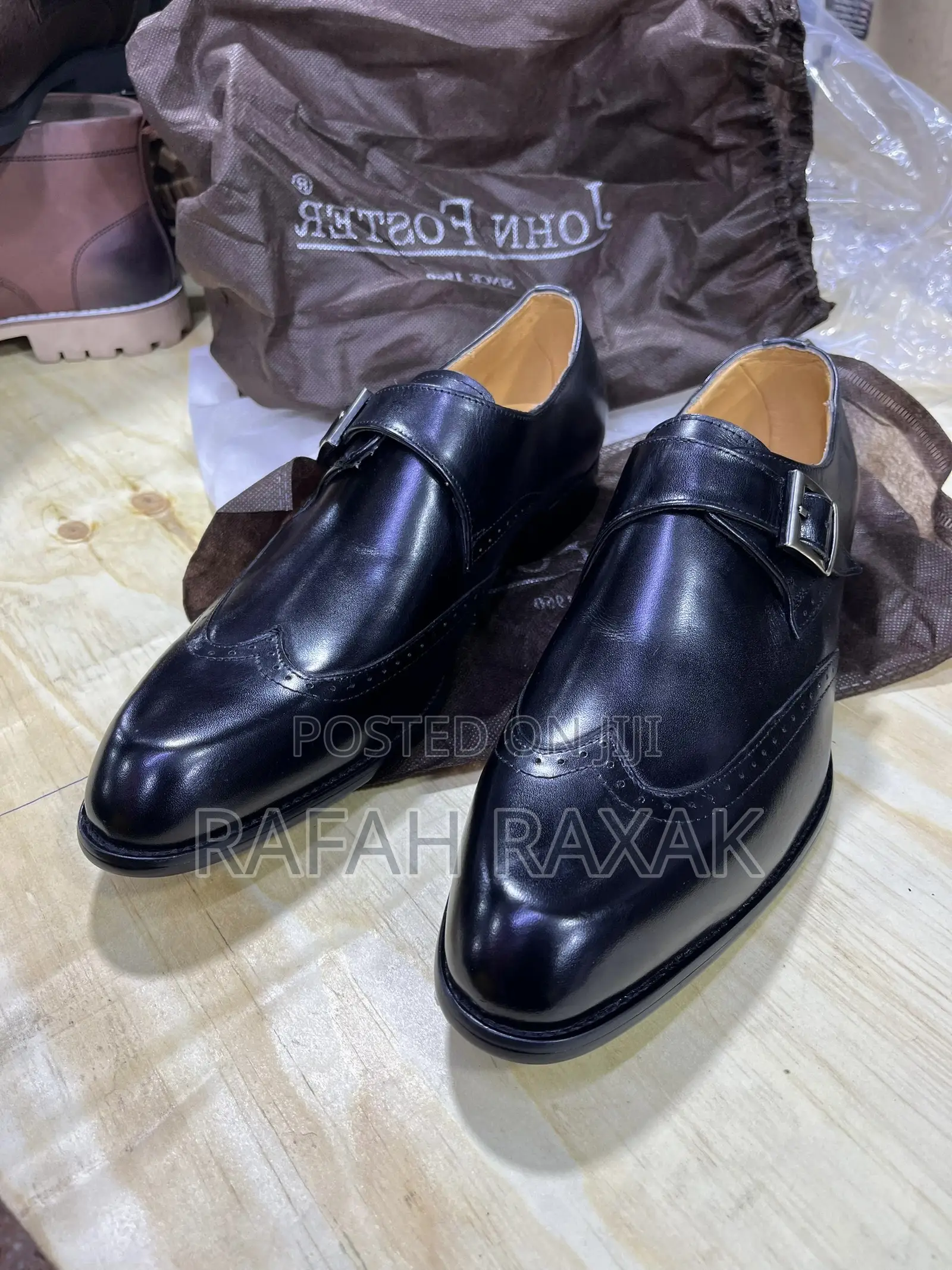 Original Men’S Single John Foster Buckle Monk Strap Gentle Oxford Shoe