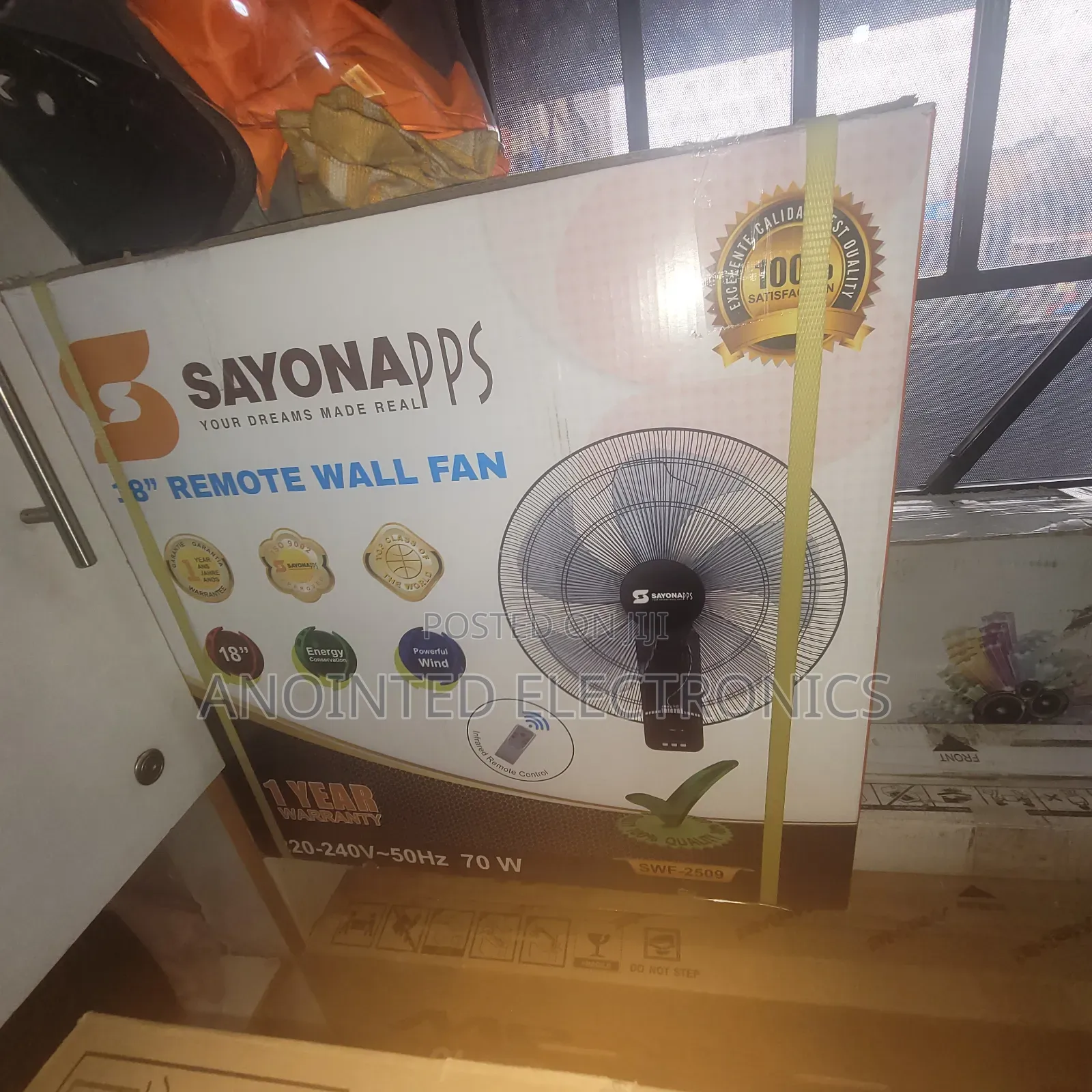 Sayona 18inches Wall Fan Black